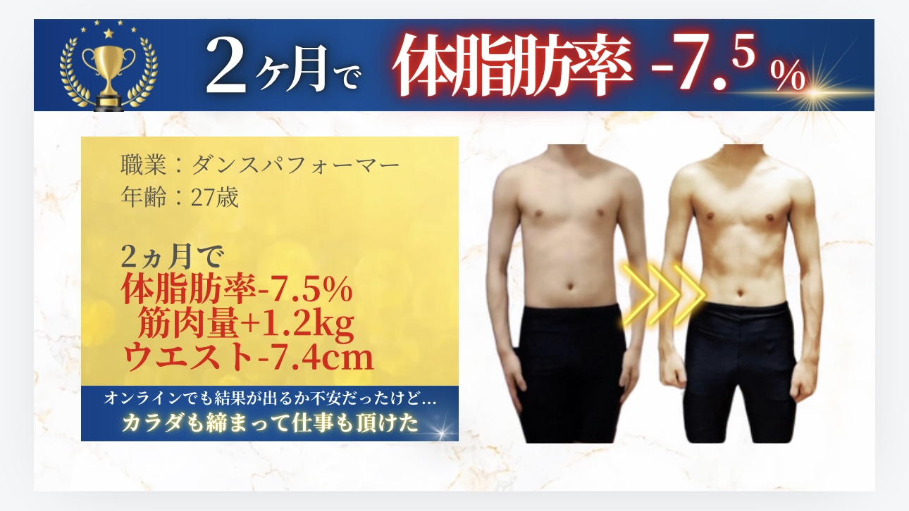 体脂肪率のbefor after